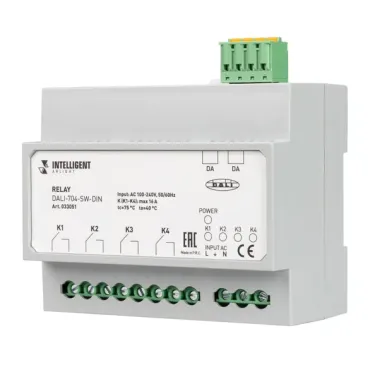 Arlight INTELLIGENT Релейный модуль DALI-704-SW-DIN BUS 4х16A INTELLIGENT IP20 033051 Arlight INTELLIGENT Релейный модуль DALI-704-SW-DIN BUS 4х16A INTELLIGENT IP20 033051