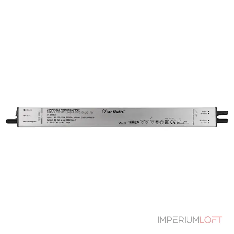 Блок питания ARPV-LG24100-LINEAR-PFC-DALI2-PD (24V, 4.2A, 100W, IP67) Arlight 033540