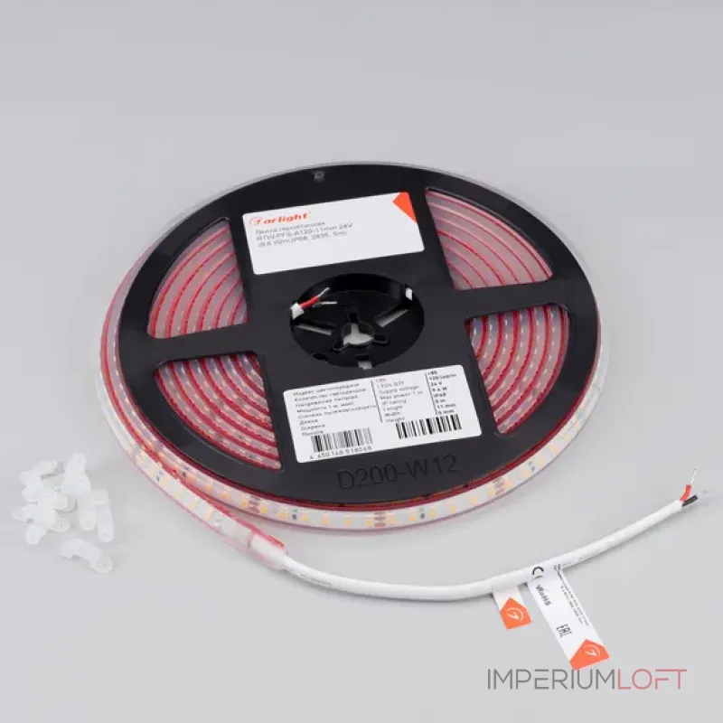 Светодиодная лента герметичная RTW-PFS-A120-11mm 24V Warm3000 (9.6W/m, IP68, 2835, 5m) Arlight 033786