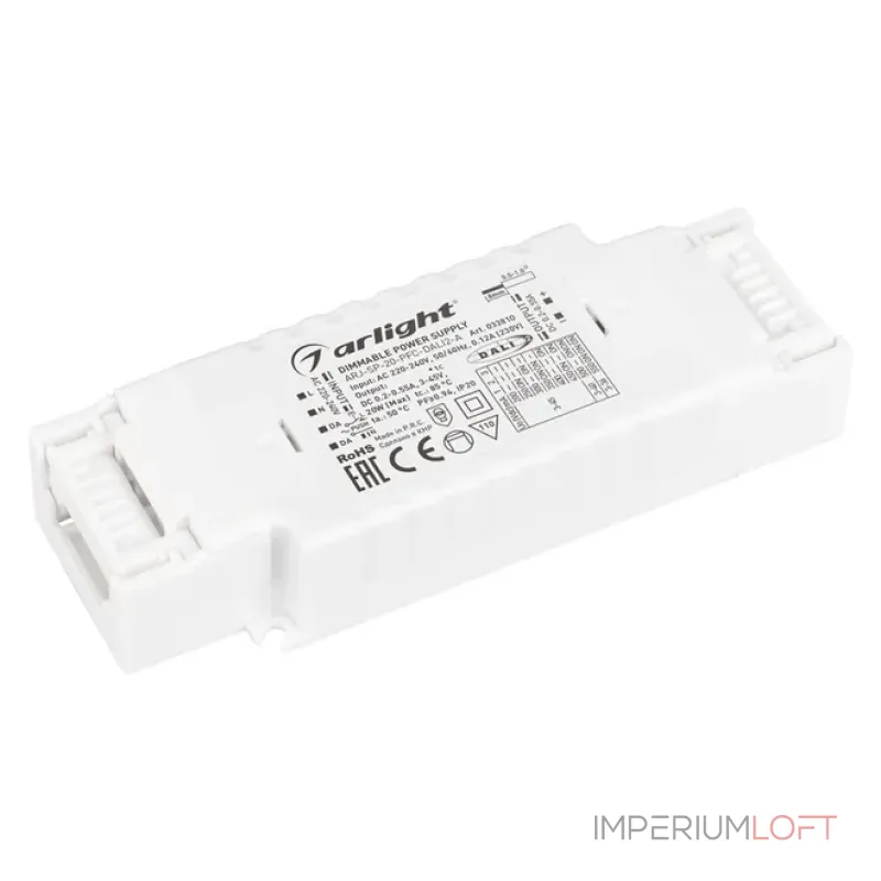 Блок питания ARJ-SP-20-PFC-DALI2-A (20W, 3-45V, 0.2-0.55 A, IP20) Arlight 033810 Блок питания ARJ-SP-20-PFC-DALI2-A (20W, 3-45V, 0.2-0.55 A, IP20) Arlight 033810