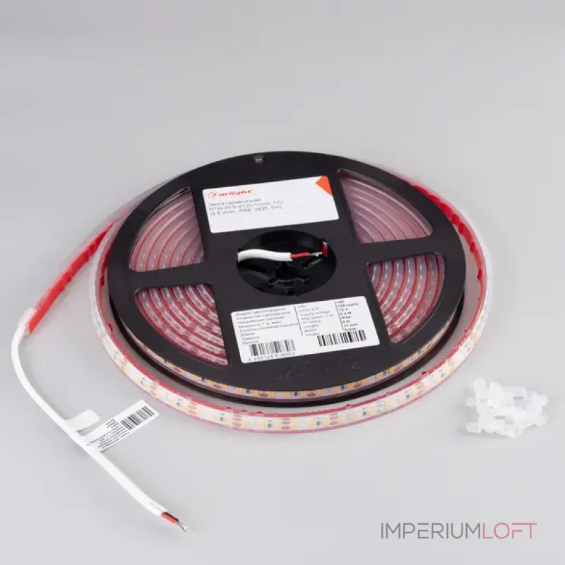 Светодиодная лента герметичная RTW-PFS-A120-11mm 12V Cool 10K (9.6W/m, IP68, 2835, 5m) Arlight 033895