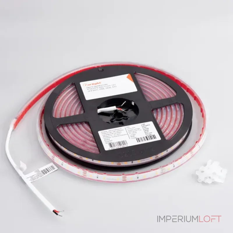 Светодиодная лента герметичная RTW-PFS-A60-11mm 12V White6000 (4.8W/m, IP68, 2835, 5m) Arlight 034006 Светодиодная лента герметичная RTW-PFS-A60-11mm 12V White6000 (4.8W/m, IP68, 2835, 5m) Arlight 034006