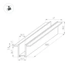 Трек встраиваемый MAG-TRACK-2538-F-1000 (BK) Arlight MAG-25 34225