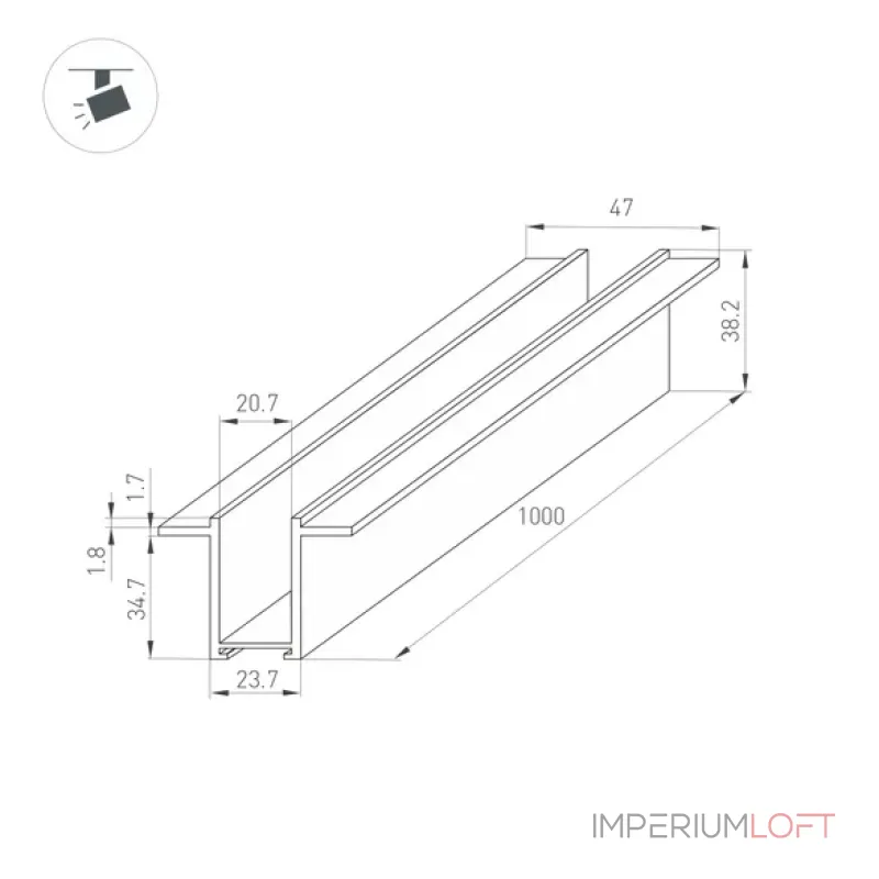Трек встраиваемый MAG-TRACK-2538-F-1000 (BK) Arlight MAG-25 34225 Трек встраиваемый MAG-TRACK-2538-F-1000 (BK) Arlight MAG-25 34225