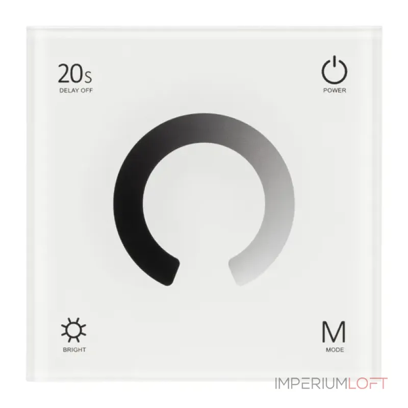 Панель управления SMART-P4-DIM-G-IN White (12-24V, 4x3A, Sens, 2.4G, IP20) Arlight 034774