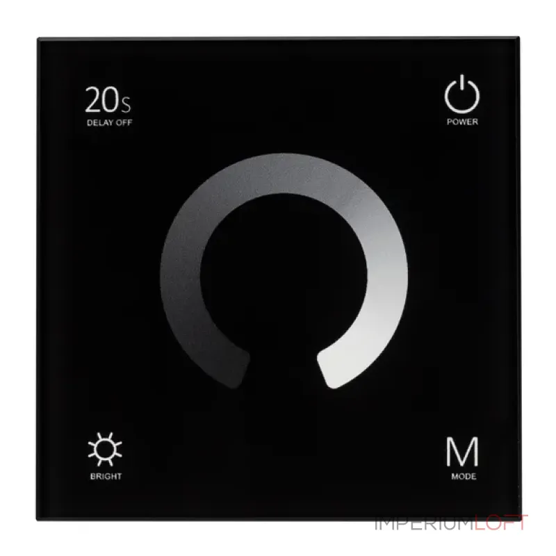 Панель управления SMART-P4-DIM-G-IN Black (12-24V, 4x3A, Sens, 2.4G, IP20) Arlight 034778