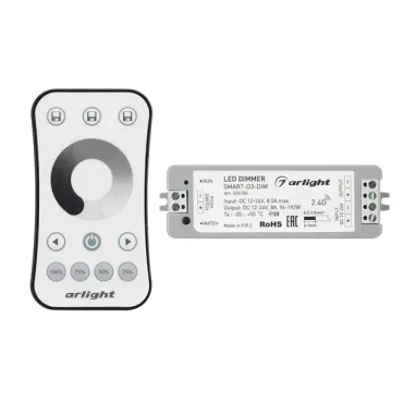 Arlight Диммер SMART-DIM-SET-RING 12-24В 1x8A ПДУ 2.4G IP20 034786