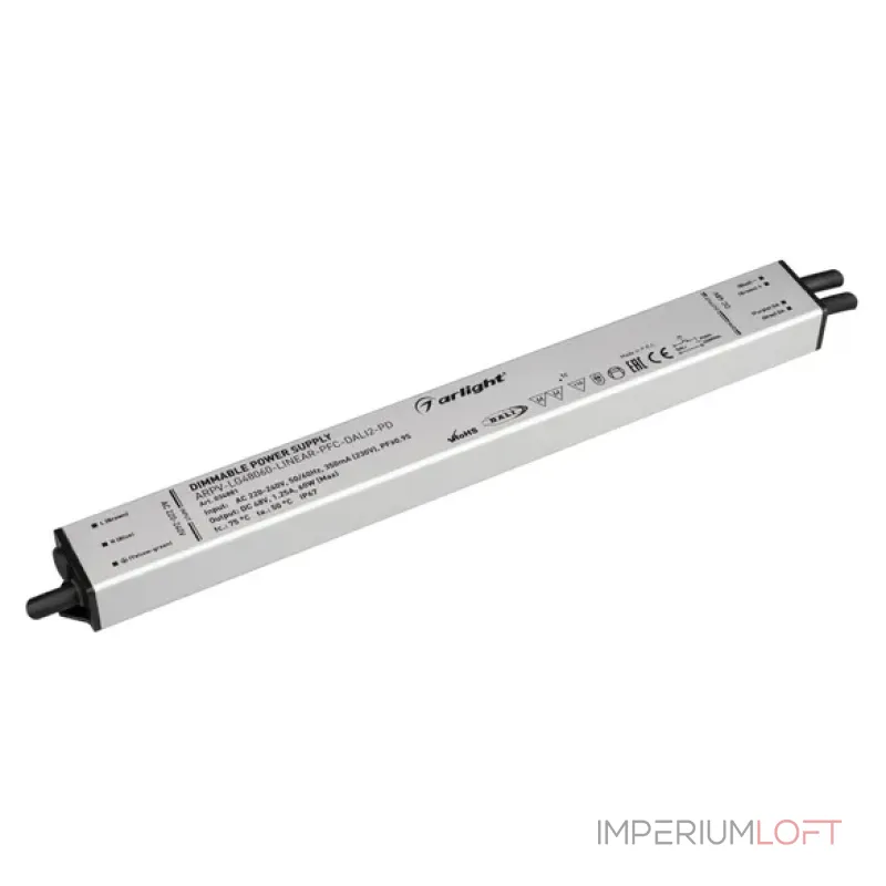 Блок питания ARPV-LG48060-LINEAR-PFC-DALI2-PD (48V, 1.25A, 60W, IP67) Arlight 034881 Блок питания ARPV-LG48060-LINEAR-PFC-DALI2-PD (48V, 1.25A, 60W, IP67) Arlight 034881