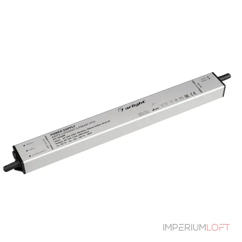 Блок питания ARPV-LG24060-LINEAR-PFC (24V, 2.5A, 60W, IP67) Arlight 034888 Блок питания ARPV-LG24060-LINEAR-PFC (24V, 2.5A, 60W, IP67) Arlight 034888