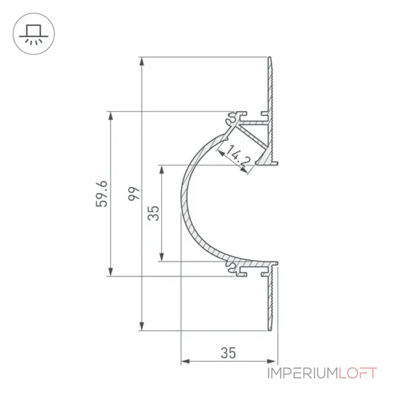 Профиль для светодиодной ленты ARH-CEIL-REFLECT-2000 WHITE Arlight 034982