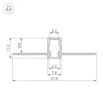 Профиль для светодиодной ленты SL-LINIA8-FANTOM-2000 ANOD Arlight 034986