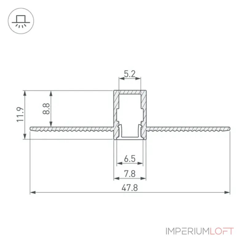Профиль для светодиодной ленты SL-LINIA8-FANTOM-2000 ANOD Arlight 034986