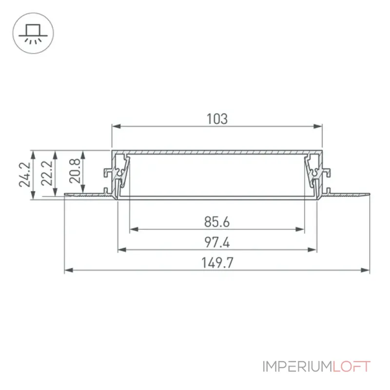 Профиль для светодиодной ленты SL-LINIA97-FANTOM-2000 ANOD Arlight 034987