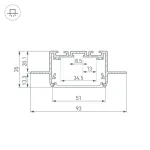 Профиль для светодиодной ленты SL-LINIA55-FANTOM-2500 ANOD Arlight 035650