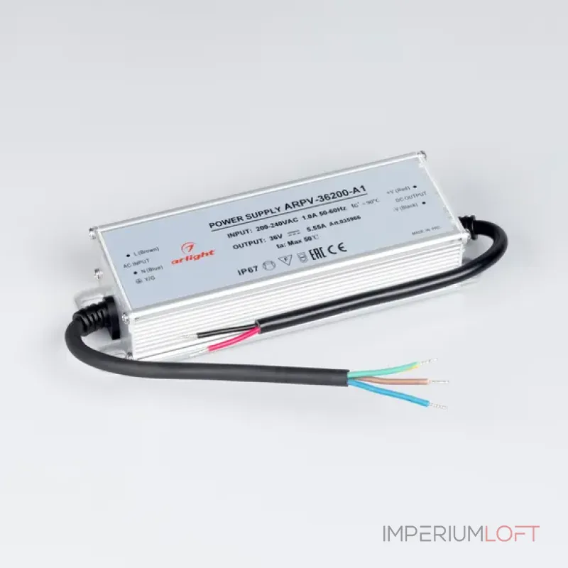 Блок питания ARPV-36200-A1 (36V, 5.55A, 200W, IP67) Arlight 035966 Блок питания ARPV-36200-A1 (36V, 5.55A, 200W, IP67) Arlight 035966