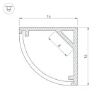 Профиль для светодиодной ленты SL-KANT-H16-3000 ANOD Arlight 036041