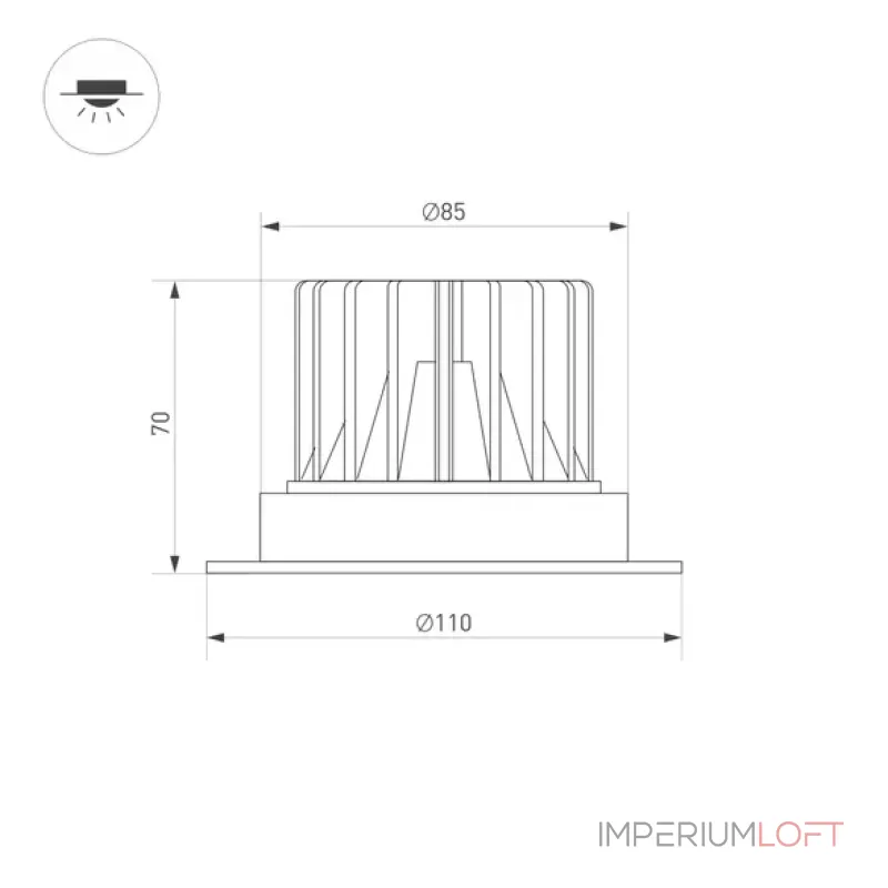 Arlight Светильник MS-ATLAS-TRIMLESS-R70-12Вт Day4000 BK 32deg 230В IP20 036133