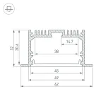 Профиль для светодиодной ленты SL-LINIA62-F-3000 ANOD Arlight 036170