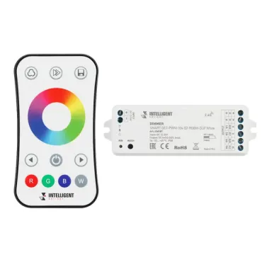 Arlight INTELLIGENT ARLIGHT Диммер SMART-SET-PWM-104-52-RGBW-SUF White 12-24В 4x4A ПДУ RING 10кн 2.4G IARL IP20 036187
