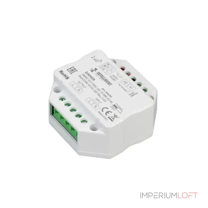 Arlight INTELLIGENT ARLIGHT Диммер SMART-SET-TRIAC-601-72-DIM-PD-IN Black 230В 1x1.5A ПДУ 10кн 2.4G IARL IP20 036190