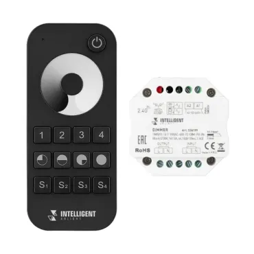 Arlight INTELLIGENT ARLIGHT Диммер SMART-SET-TRIAC-601-72-DIM-PD-IN Black 230В 1x1.5A x4 ПДУ 10кн 2.4G IARL IP20 036199
