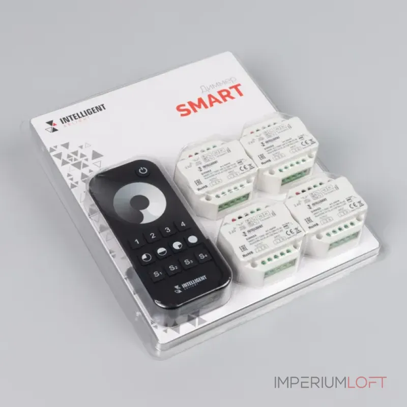 Диммер SMART-SET-TRIAC-601-72-DIM-PD-IN Black (230V, 1x1.5A, x4, ПДУ 10кн, 2.4G, IARL, IP20) Arlight 036199