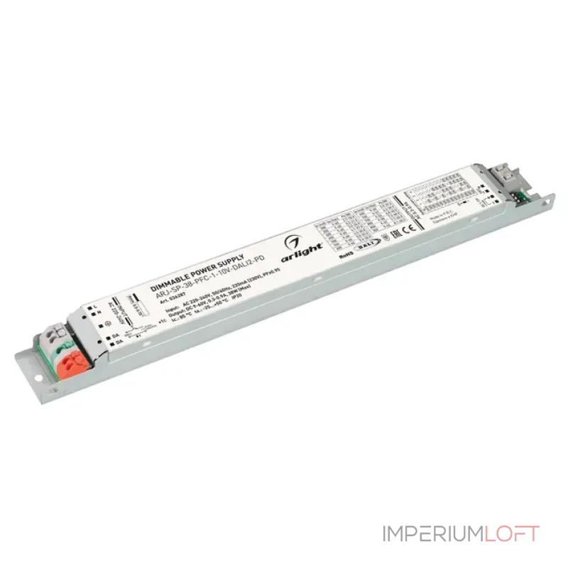 Блок питания ARJ-SP-38-PFC-1-10V-DALI2-PD (38W, 9-60V, 0.3-0.9A, IP20) Arlight 036287 Блок питания ARJ-SP-38-PFC-1-10V-DALI2-PD (38W, 9-60V, 0.3-0.9A, IP20) Arlight 036287