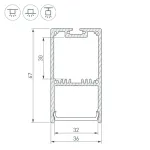 Профиль для светодиодной ленты с экраном SL-LINE-3667-2500 WHITE+OPAL Arlight 036303