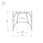 Профиль для светодиодной ленты ARH-LINE-5050-COMFORT-2000 ANOD Arlight 036353