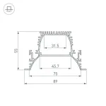 Arlight Профиль ARH-POWER-W90-F-COMFORT-2000 ANOD Алюминий 036357