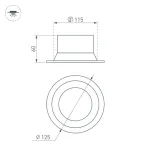 Arlight Светильник MS-BREEZE-BUILT-R125-16Вт Warm3000 WH 90 deg 230В IP20 036614
