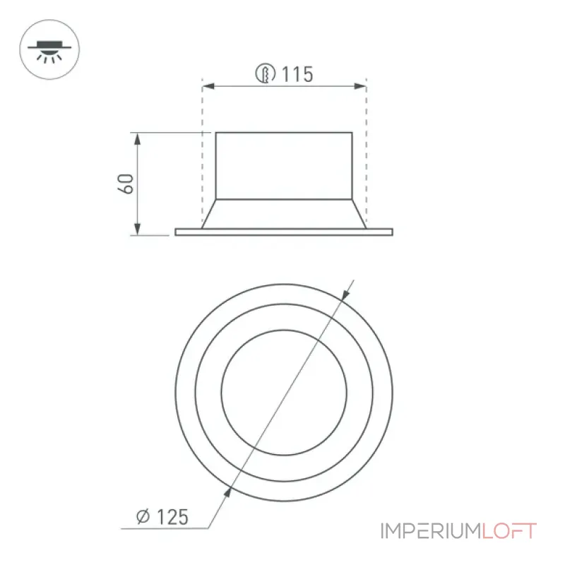 Arlight Светильник MS-BREEZE-BUILT-R125-16Вт Warm3000 WH 90 deg 230В IP20 036614