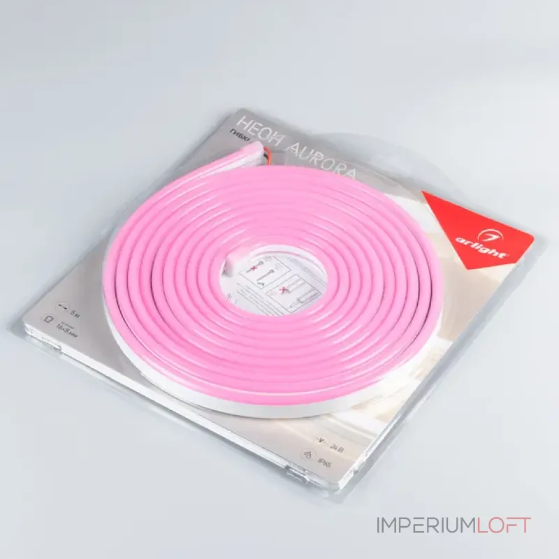 Светодиодная лента герметичная AURORA-PS-A120-16x8mm 24V Pink (10W/m, IP65, 2835, 5m) Arlight 036689