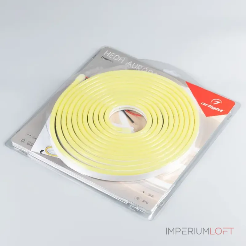 Светодиодная лента герметичная AURORA-PS-A120-16x8mm 24V Lemon (10W/m, IP65, 2835, 5m) Arlight 036693