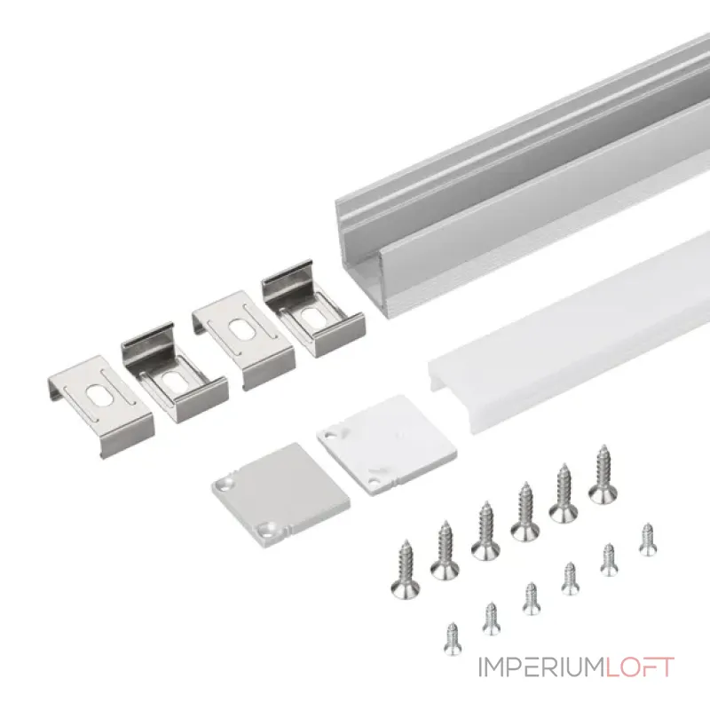 Профиль для светодиодной ленты с экраном SL-SLIM20-H20-2000 ANOD+OPAL Arlight 036836