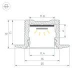 Профиль для светодиодной ленты SL-SLIM-H13M-F25-2000 BLACK Arlight 037114