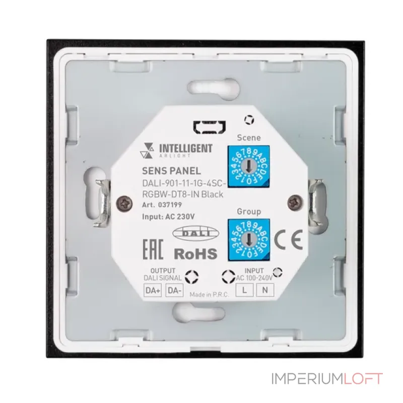 Сенсорная панель DALI-901-11-1G-4SC-RGBW-DT8-IN Black (BUS/230V, IARL, IP20) Arlight 037199
