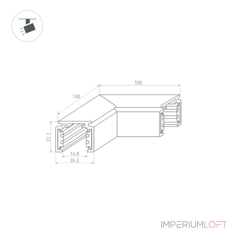 Коннектор угловой MAG-ORIENT-CON-2620-L90 (WH) (IP20) Arlight 037322