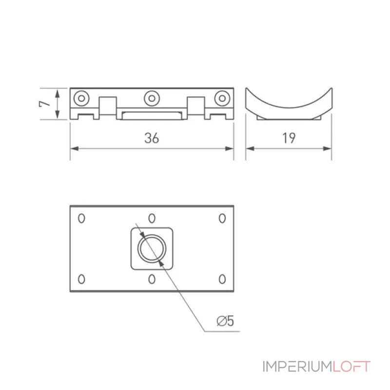 Крепление MOONLIGHT-HR-CEILING-CLIP-D25 Arlight 037473 Крепление MOONLIGHT-HR-CEILING-CLIP-D25 Arlight 037473