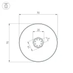 Arlight Профиль SL-ROUND-D70-360deg-2000 ANOD Алюминий 037770