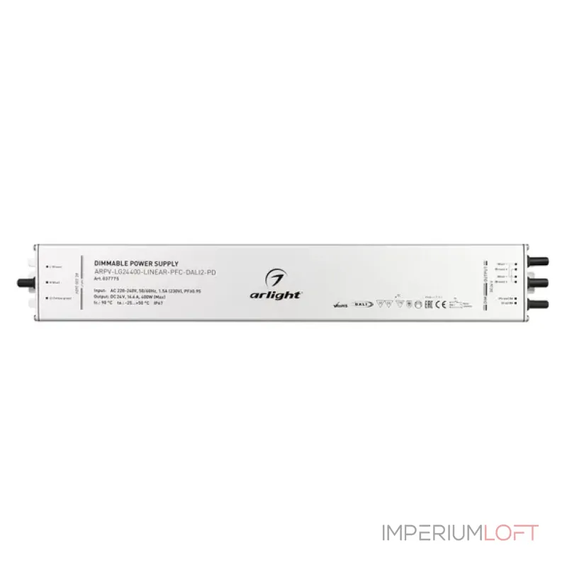 Блок питания ARPV-LG24400-LINEAR-PFC-DALI2-PD (24V, 16.7A, 400W, IP67) Arlight 037775