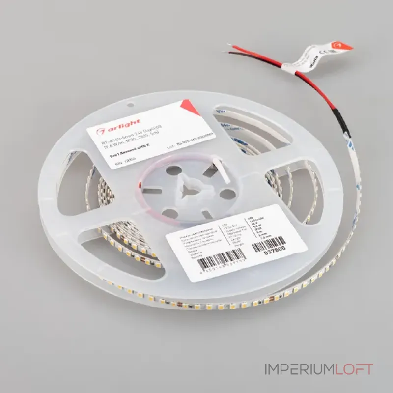 Светодиодная лента RT-A160-5mm 24V Day4000 (9.6W/m, IP20, 2835, 5m) Arlight 037800