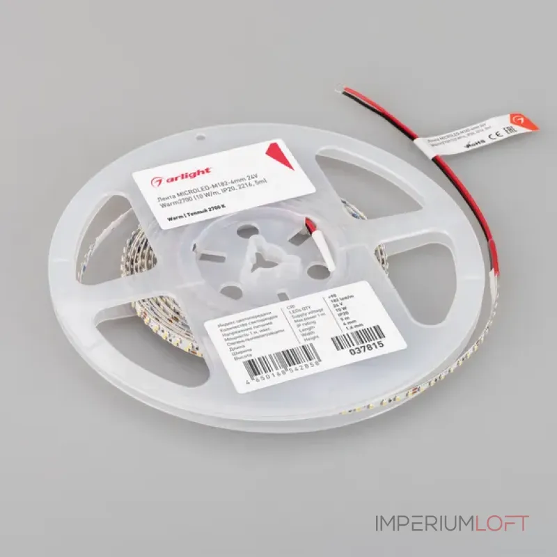 Светодиодная лента MICROLED-M182-4mm 24V Warm2700 (10W/m, IP20, 2216, 5m, узкая) Arlight 037815