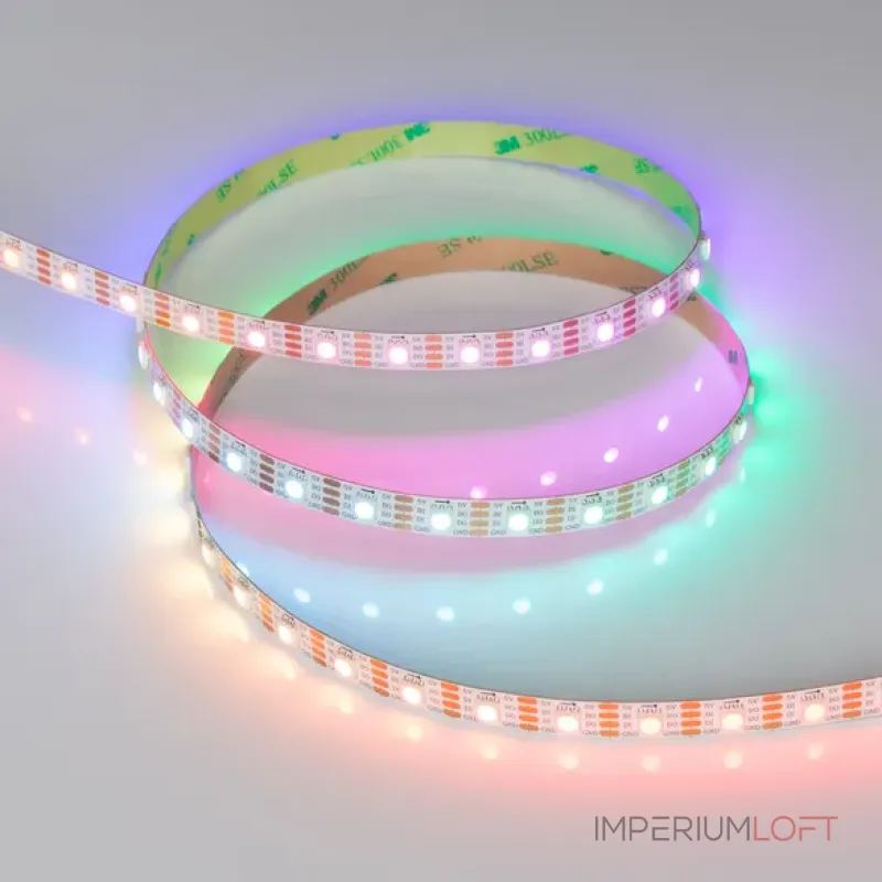 Светодиодная лента SPI-B60-10mm 5V RGB-PX1-BPT (12W/m, IP20, 5060, 5m, бегущий огонь) Arlight 037855 Светодиодная лента SPI-B60-10mm 5V RGB-PX1-BPT (12W/m, IP20, 5060, 5m, бегущий огонь) Arlight 037855