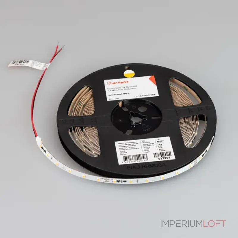 Светодиодная лента IC-A60-8mm 24V Warm3000 (4.8W/m, IP20, 2835, 10m, стабилизированная) Arlight 037957 Светодиодная лента IC-A60-8mm 24V Warm3000 (4.8W/m, IP20, 2835, 10m, стабилизированная) Arlight 037957