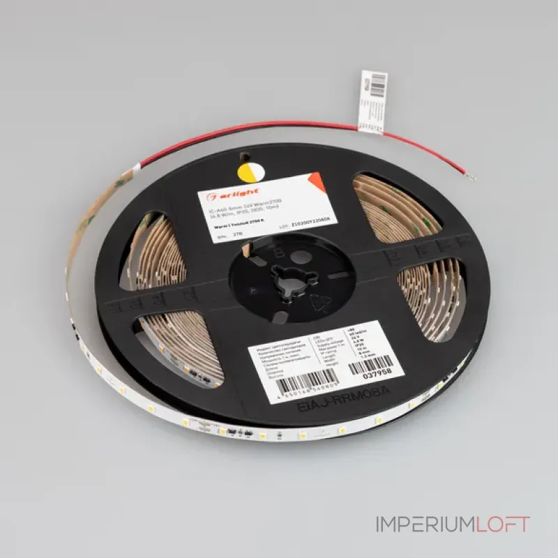 Светодиодная лента IC-A60-8mm 24V Warm2700 (4.8W/m, IP20, 2835, 10m, стабилизированная) Arlight 037958 Светодиодная лента IC-A60-8mm 24V Warm2700 (4.8W/m, IP20, 2835, 10m, стабилизированная) Arlight 037958