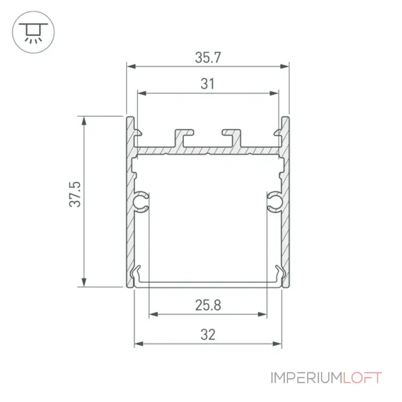 Профиль для светодиодной ленты SL-LINE-3638-LW-2000 WHITE Arlight 038444
