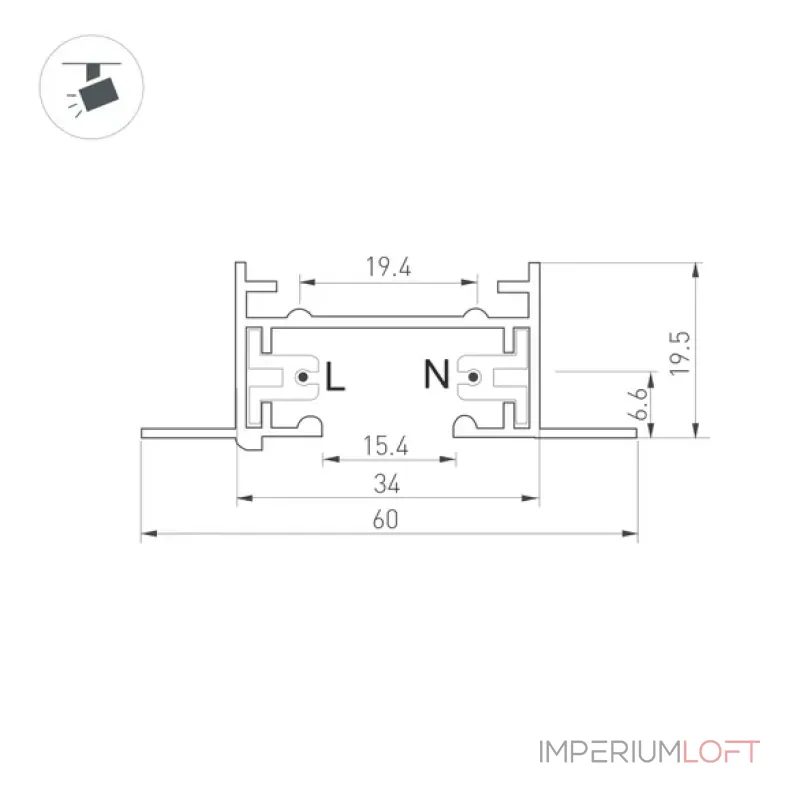 Трек LGD-2TR-TRACK-F-1000-BK-M (C) (IP20) Arlight 038672
