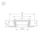 Профиль для светодиодной ленты MIC-FS-2000 ANOD Arlight 038688