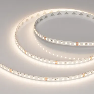 Светодиодная лента RT-A128-8mm 24V Warm3500 (10W/m, IP20, 5m, высок.эфф.150 лм/Вт) Arlight 038757(1)